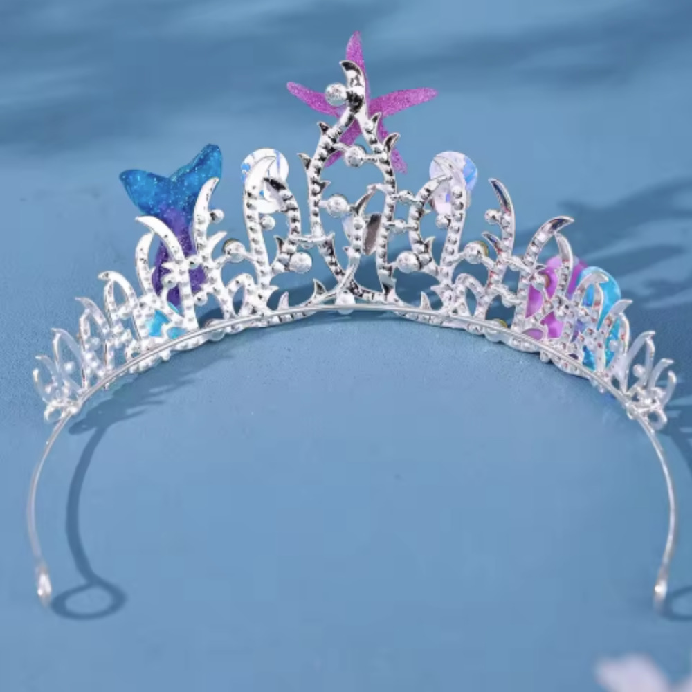 Starfish Mermaid Crown Tiara Ocean Princess Costume Cosplay Hair Accessory - Picture 4 of 8